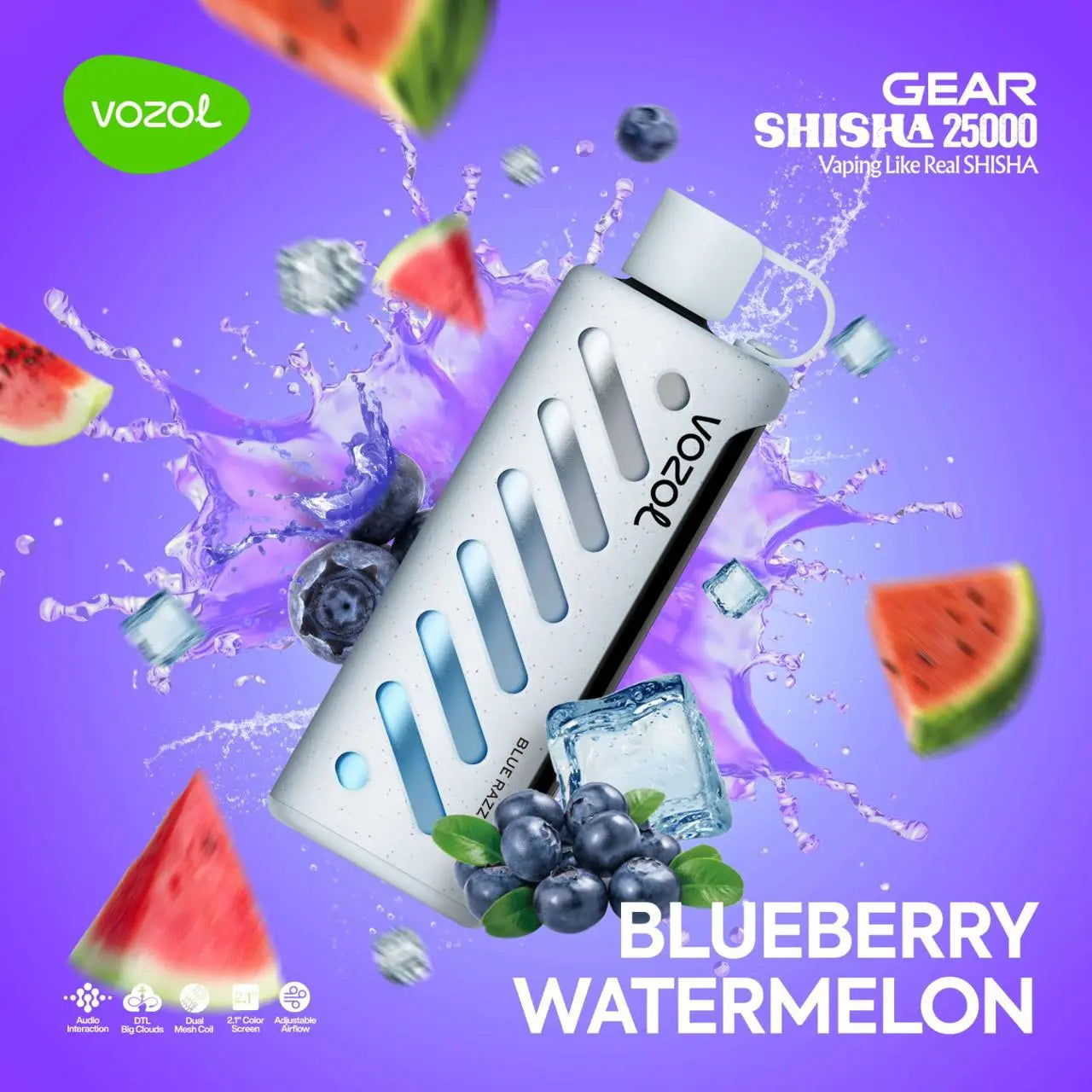 Vozol Gear Shisha 25000 Blueberry Watermelon Ürün ana görseli