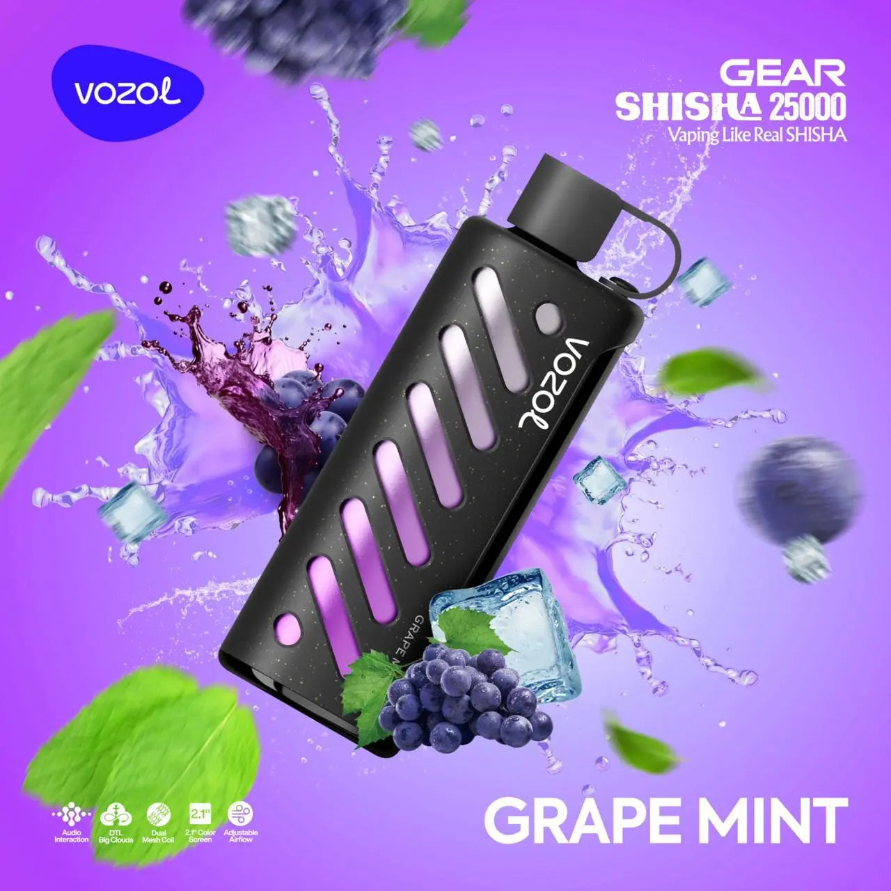 Vozol Gear Shisha 25000 Grape Mint Ürün ana görseli