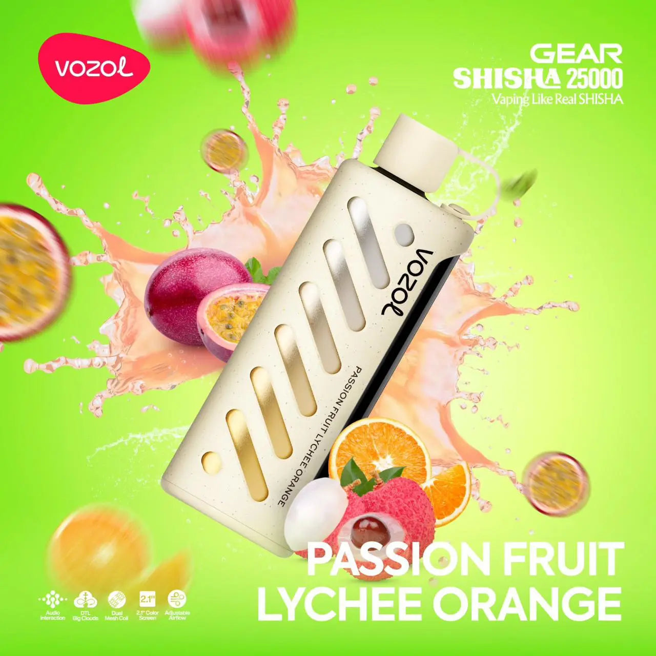 Vozol Gear 25000 Passion Fruit Lychee Orange Ürün ana görseli