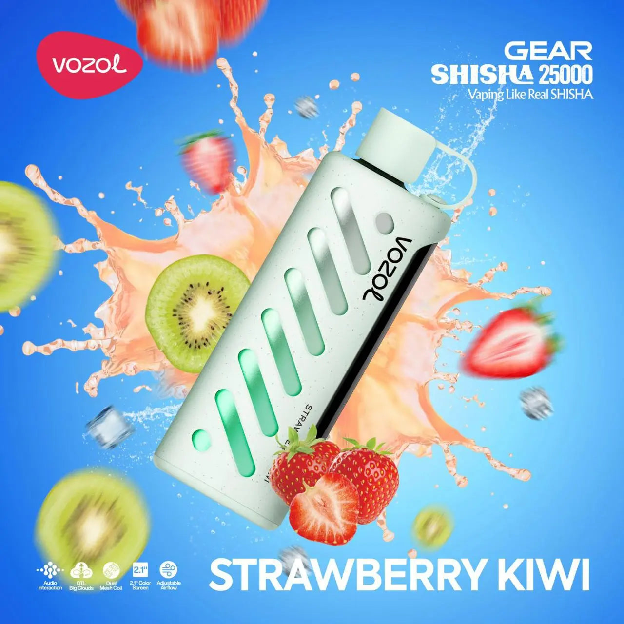 Vozol Gear Shisha 25000 Strawberry Kiwi Ürün ana görseli